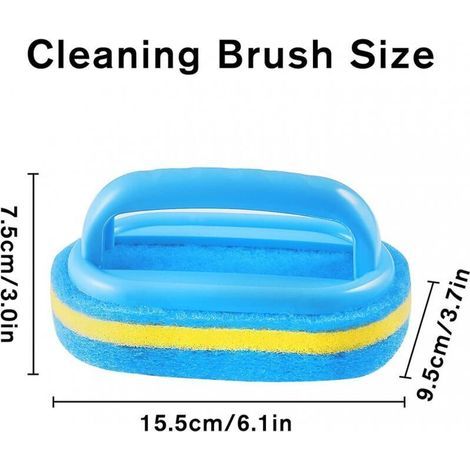 Brosse de Nettoyage avec Éponge Intégrée et Manche Ergonomique pour Sols, Carrelages et Surfaces Lisses (1/3)
