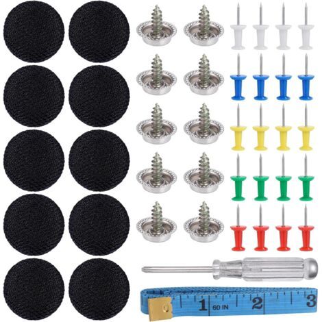 QORVA-65PCS Bouton d'outils de Toit de Voiture Décoration Voiture Fixation Bouchon à Vis Réparation de Toit de Voiture Boucle Fixe de Toit de Voiture Bouton Ciel de Toit Voiture pour Fixe,Noir