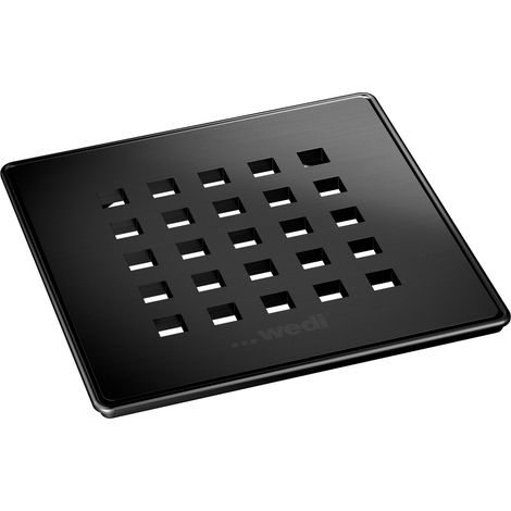 Wedi – Grille d’écoulement carrée 5.1 pour siphon – Inox massif – Finition noir métallique – Dimensions 115 × 115 × 5 mm – 676800131 (1/2)