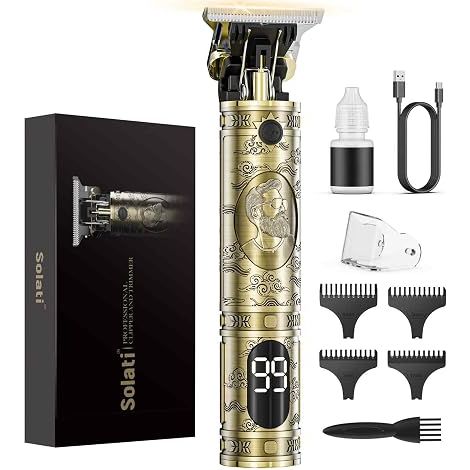 Herren-Haarschneider, Herren-Bartschneider T Zero Gap mit LED-Display, professionelles Design, elektrischer Rasierer, Geschenkidee für Herren (1/5)