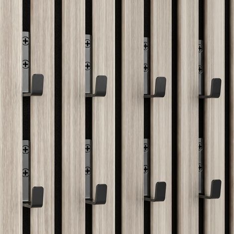 Lot de 8 Crochet pour Panneau Acoustique Mural, Crochet à Visser pour Panneau Mural Acoustique, 13 mm Wide Noir Matériaux Métalliques (1/5)