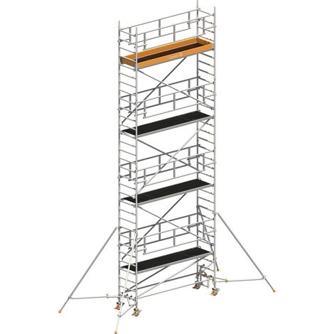 Layher Rollgerüst Uni Standard P2 Safety Plus mit Doppelgeländer und Gerüststützen 9,20m AH (1/3)