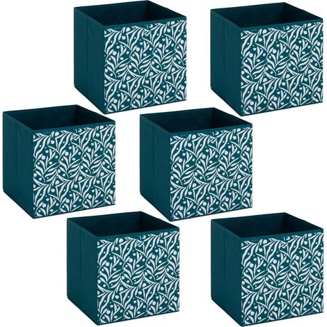 Lot de 6 boites de rangement cubes à motifs olivier MIX'N MODUL (1/4)