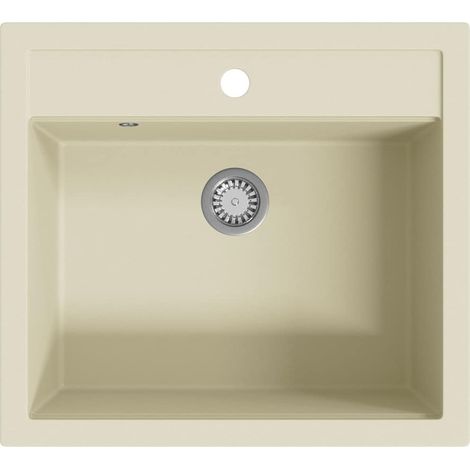 Maison Exclusive - Granitspüle Einzelbecken Beige (1/5)