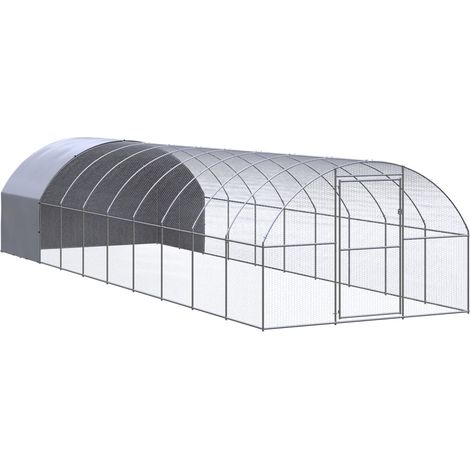 Outdoor-Hühnerstall 3x10x2 m Verzinkter Stahl