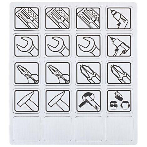Etiquette set - pictogramme outils - 20 unités.