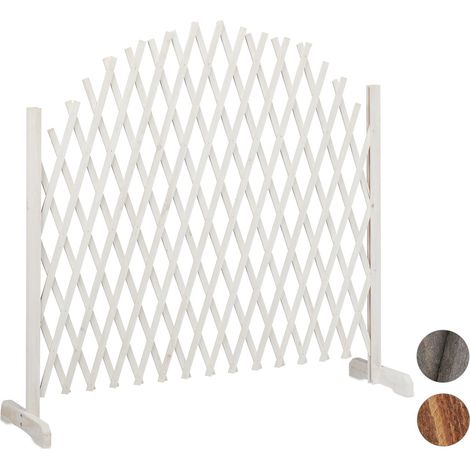 Relaxdays Graticolato in Legno, Allungabile Fino a 200 Metri, per Piante Rampicanti, per Giardini, Balconi, Bianco