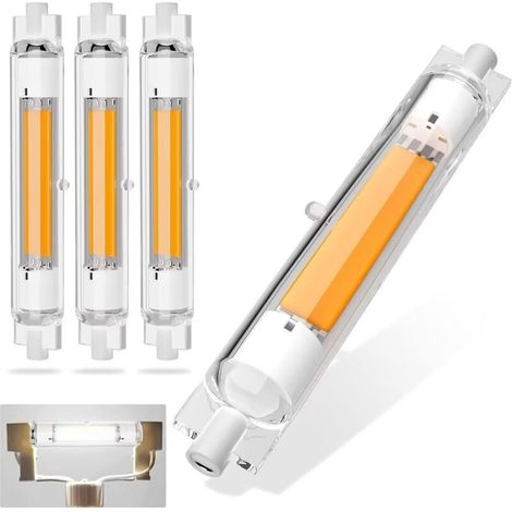 R7S LED 118mm Dimmable. 30W LED R7S Équivalent à Lampe Halogène 300W. Blanc Froid 6000K. 3000LM. Sans Scintillement. Éclairage à Faisceau 360°. Pour luminaires intérieurs extérieurs. lot de 4 (1/5)