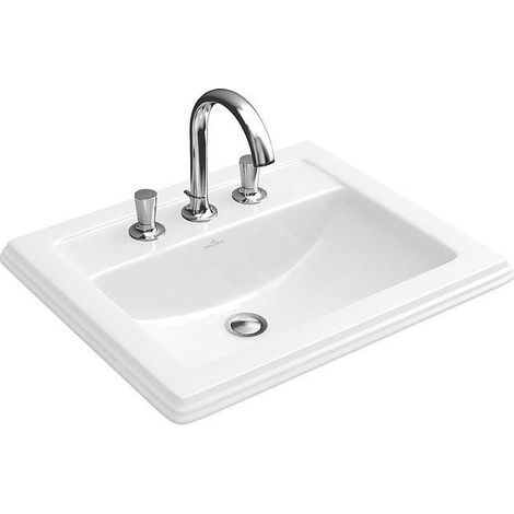 Vasque encastrée VB Hommage 630x525mm rectangulaire 1AL. avec trop-plein. Blanc Alpin cplus (1/5)