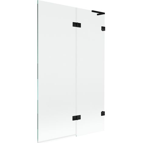 Mexen Lunar L paroi de baignoire à 2 volets droite 110 x 150 cm, transparent, noir - 897L-110-100-70-00-P (1/5)
