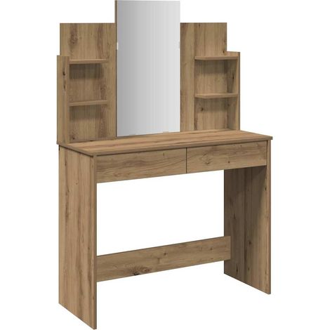 Maison Exclusive - Schminktisch mit Spiegel Artisan-Eiche 96x39x1
