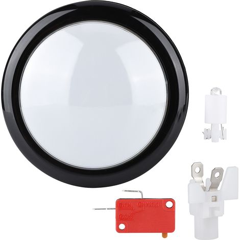 Bouton poussoir arcade LED rond 100mm pour jeux vidéo (blanc) (1/5)