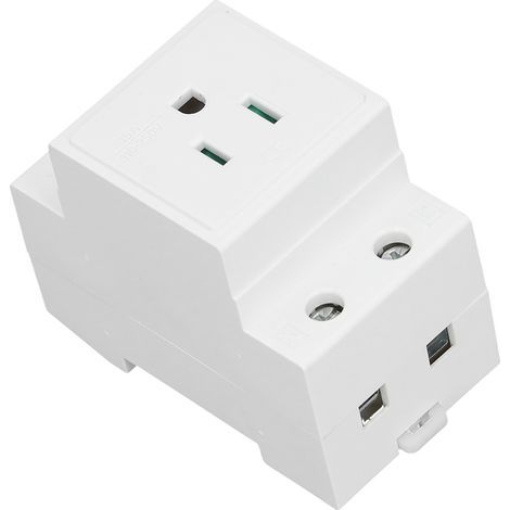 DIN rail socket, integrated protective contact, earth connection for US distribution panel AC110-250V 15A (1/5)