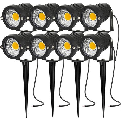 Spot LED Extérieur avec Piquet COB 5W IP66 Étanche Orientable Projecteur Spot Led Lampe de Jardin Éclairage pour Chemins Balcon Terrasse Hôtel Pelouse LED Lumière Blanc Chaud 12V 24V (1/5)