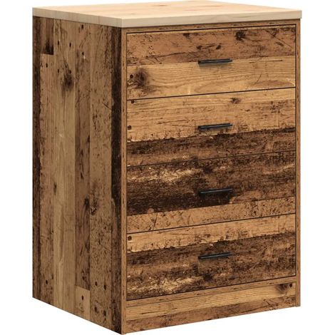 Armario de almacenamiento multiusos para garaje con cuatro cajones 60 x 51 x 85 cm fabricado en madera reciclada 020051400 (1/5)