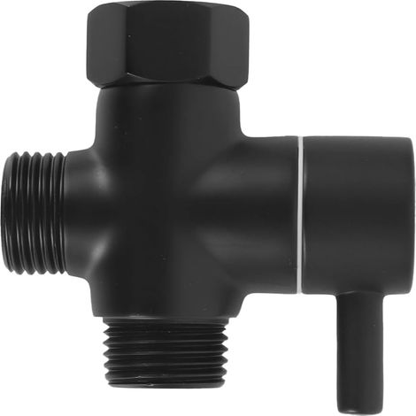 DSF007C Vanne inverseuse 3 voies G 1/2 en laiton pour robinet de douchette, noire (1/5)