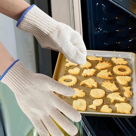 Gants De Cuisine - Double Couche Coton Polyester - Résistants Chaleur Jusqu'à 250 °C - Pour Four Barbecue Et Cuisinière - Lot De 2 (1/5)