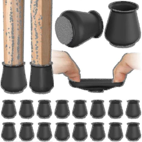 16 protections de sol pour pieds de chaise, embouts en silicone antidérapants pour protéger les sols et les meubles. (1/5)