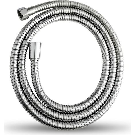 m Duschschlauch, Duschschlauch mit Verdrehschutz, Edelstahl-Duschschlauch, Universal G1/2", für Badarmaturen, Ersatz-Duschschlauch, Silber