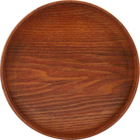 Plateau rond en bois naturel 21cm - Plat de service pour thé, nourriture, boissons - Assiette en bois - Plateau décoratif pour apéritif (1/5)