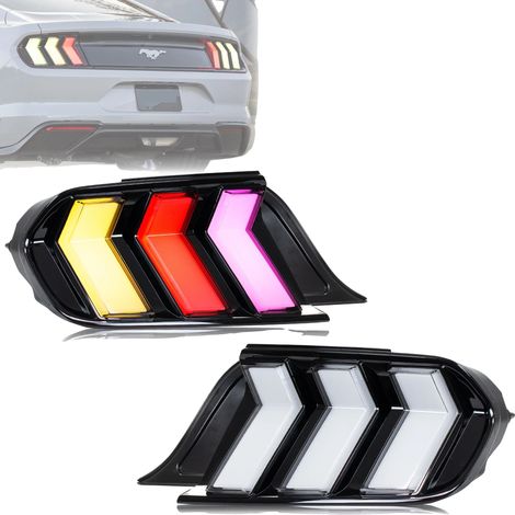 Conjunto de luces traseras, intermitentes secuenciales dinámicos, 35 W, 12 V, luces de marcha atrás y freno dobles, material PC y ABS. (1/5)