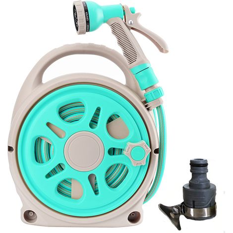 Enrouleur De Tuyau, Équipement D'arrosage Support De Jardin Portable Conduite d'eau Ensemble De Rack De Stockage avec Jet De Douche À 7 Motifs (1/5)