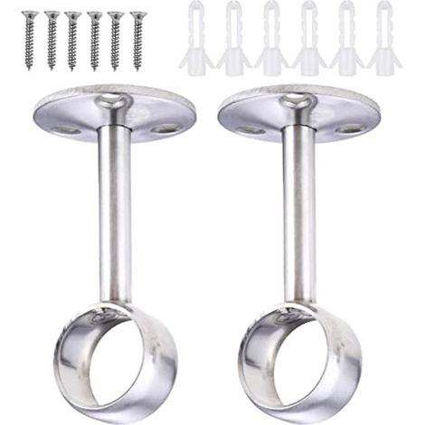 22mm Supports de tringles à Rideaux, Support de Bride de Douille en Acier Inoxydable, Accrocher Le Tige de penderie Robuste avec vis, pour Salle de Bain, Cuisine, Armoire (1/4)