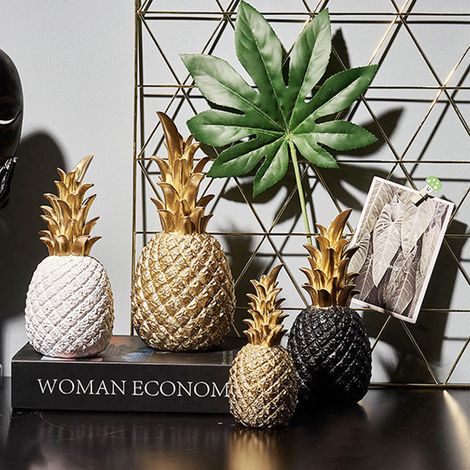 Décoration intérieure ananas blanc L, style scandinave minimaliste, figurine artisanale pour salon, chambre ou bureau (1/4)