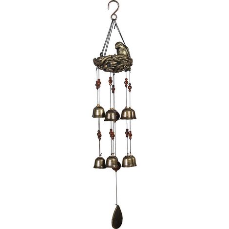 Carillon éolien en forme de nid d'oiseau, cadeau d'amour maternel, décoration pour jardin, cour ou église, bronze (1/3)