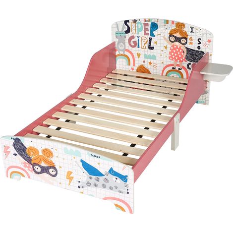 Letto in Legno GINGER HOME SUPER GIRL per Bambini con Sponde Anticaduta e Rete a Doghe 140×70 cm (1/5)