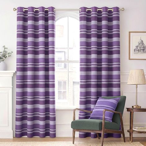 HOMESCAPES Gardinen mit Ösen Morocco mauve im 2er Set, 140 x 140 cm