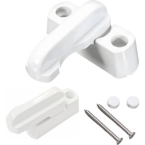 Poignée de Fenêtre, 4PCS Sash Jammer Serrure pour diverses Portes UPVC/PVC et Windows, Poignee Porte Bloque Fenetre pour Sécurité Enfant, Installation Facile pour Maison Portes Placards Fenêtres