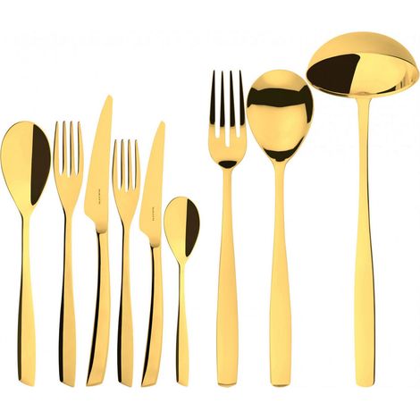 RIVIERA GOLD, Posate Set 75 Pz, Scatola Gallery, Casa Bugatti - Colore: Oro Lucido (1/3)