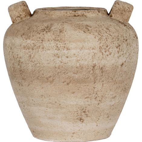 Terra Medium Urn Vase with Handles - Ceramic - L29 x W29 x H29 cm - Brown