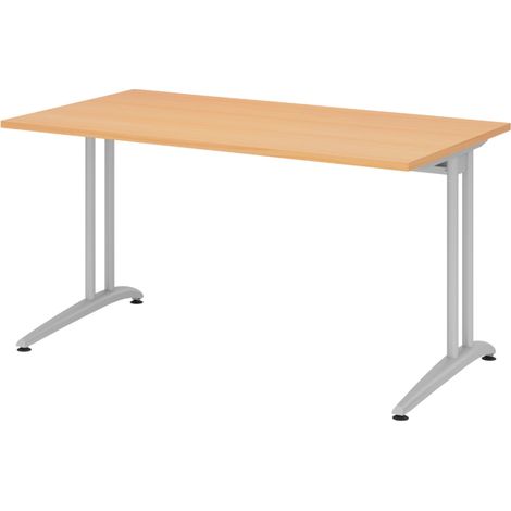 bümö Schreibtisch Serie-B Rechteck: 140 x 80 cm Buche (1/5)