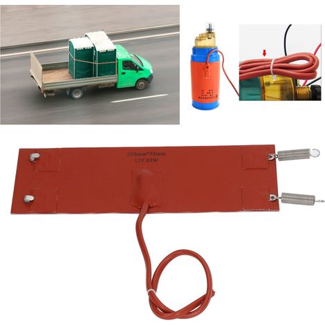 Petit élément chauffant de filtre à carburant diesel 250 mm x 90 mm, 80 W, pour filtre à huile, réchauffeur de réservoir de carburant, antigel, préchauffeur, 12 V CC (1/5)