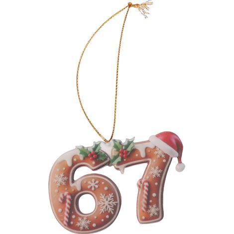 Ornement drôle de Noël numéroté 6 et 7, boule tendance, décoration suspendue d'arbre, fait main, style C (1/5)