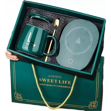 Kaffee- und Teewärmer-Set mit Tasse und Löffel – Geschenkidee zu Weihnachten (1/5)