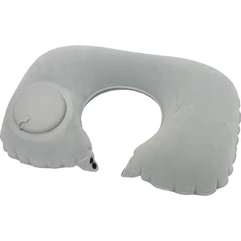 Oreiller d'avion portable, oreiller de voyage pour la nuque, oreiller de soutien portable pour la tête et la nuque en avion, convient aux voyages en avion et en voiture, gonfleur à bouton-poussoir (gr (1/5)