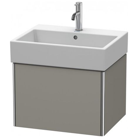 Duravit XSquare Vanity, meuble sous-lavabo mural 58,4x 46,0 cm, 1 tiroir, pour lavabo Vero Air 235060, Couleur (avant/corps): Gris pierre Vernis satiné mat Soie - XS409309292