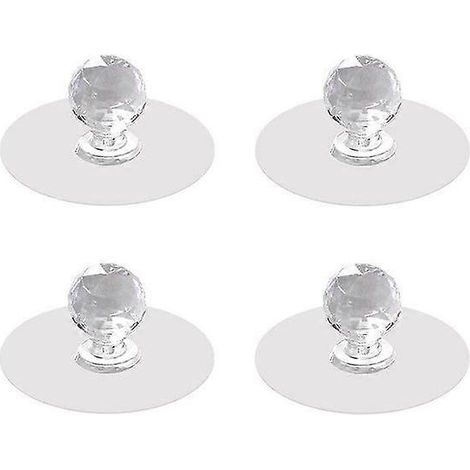 Poignées de placard transparentes et résistantes en acrylique - Lot de 4, application adhésive facile, idéales pour les armoires et les tiroirs (1/3)