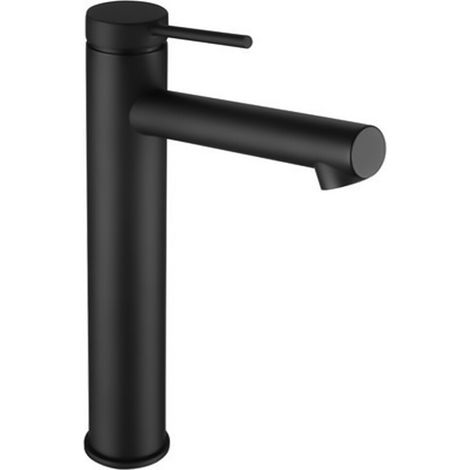 Miscelatore lavabo alto in ottone nero opaco con leva monocomando slim Alba (1/2)