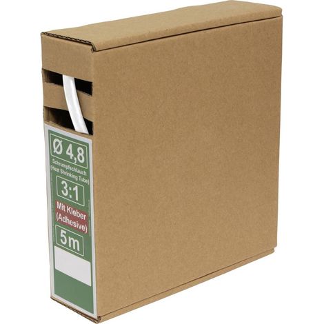 Quadrios 25CA487 Gaine thermorétractable avec colle blanc Taux de retreint:3:1 5 m W100073