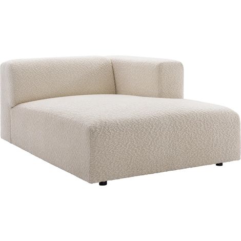 Méridienne droite avec accoudoir en tissu chenille beige TORISO (1/5)