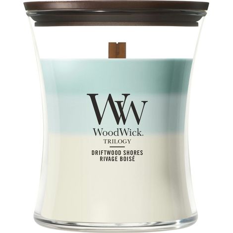 Candela a clessidra Trilogy Driftwood Shores 275g Woodwick