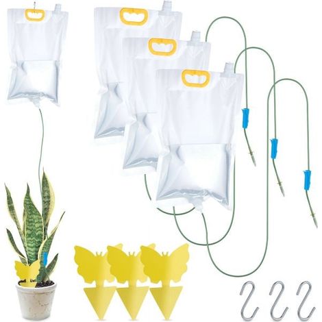 4 sacchetti per irrigazione a goccia e adesivi gialli (1/5)