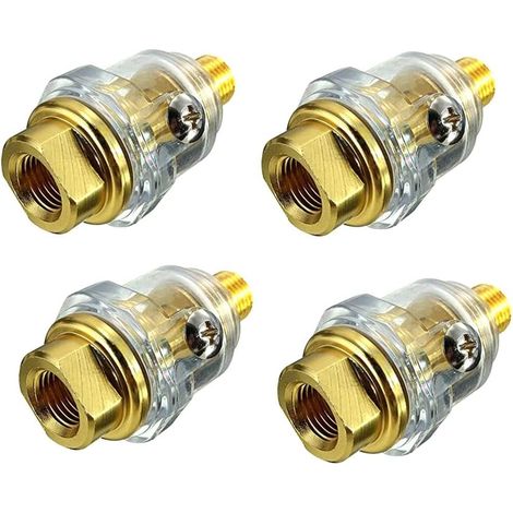 Lot de 4 mini huileurs pneumatiques pour outils pneumatiques 0,6 cm NPT lubrificateur d'huile pour huile à compression d'air – Jaune (1/5)