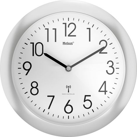 Mebus 52451 Funk Wanduhr 25 cm x 4 cm Silber (1/5)
