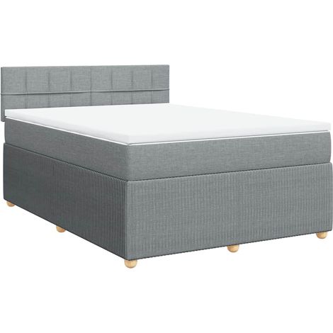 Maison Exclusive - Giroletto a Molle con Materasso Grigio Chiaro 160x200cm Tessuto (1/5)