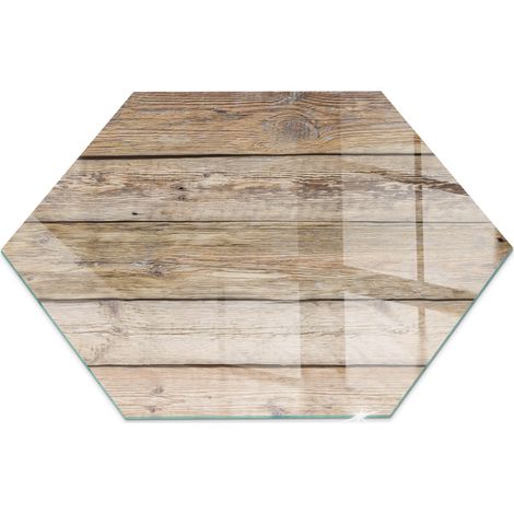 Plaque de cheminée en verre trempé protection du sol contre les étincelles Planches de bois disposées h40 cm (1/5)